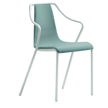 Ola metal chair for indoor and outdoor stacking by Midj