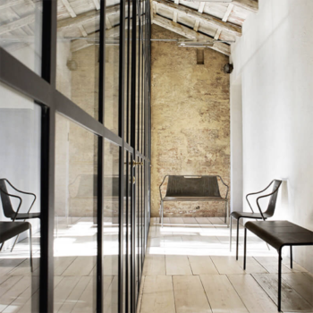 Ola metal chair for indoor and outdoor stacking by Midj