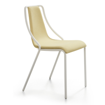 Ola metal chair for indoor and outdoor stacking by Midj