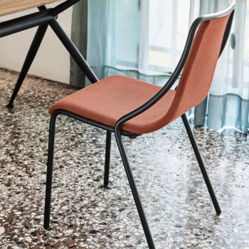 Ola metal chair for indoor and outdoor stacking by Midj