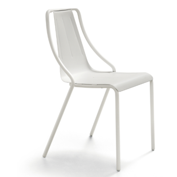 Ola metal chair for indoor and outdoor stacking by Midj
