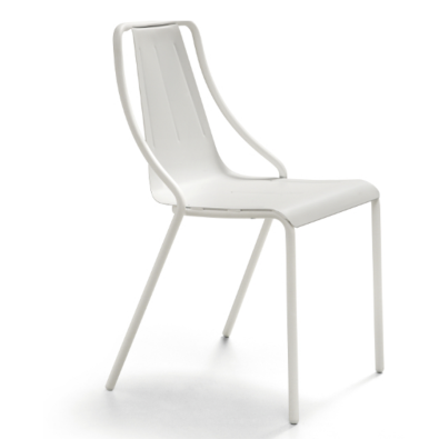 Ola metal chair for indoor and outdoor stacking by Midj