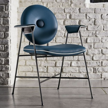 PENELOPE chair by Bontempi with lacquered steel structure, padded and upholstered with and without armrests