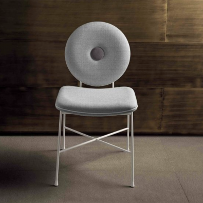 PENELOPE chair by Bontempi with lacquered steel structure, padded and upholstered with and without armrests