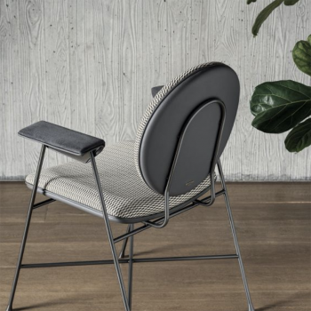 PENELOPE chair by Bontempi with lacquered steel structure, padded and upholstered with and without armrests