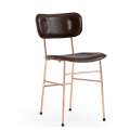 Piuma SM CU chair in metal and leather by Midj
