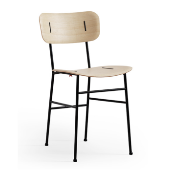 Piuma SM LG chair in metal and wood by Midj