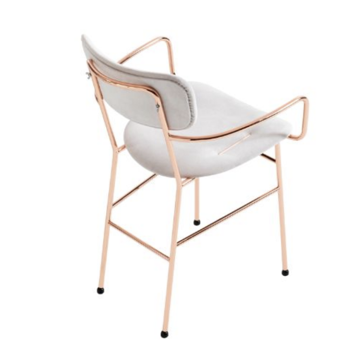 Piuma SM TS metal chair covered in fabric or leather by Midj