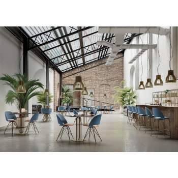 Polo chair by Bontempi in solid wood or steel