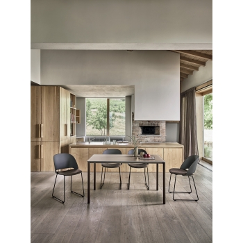 Polo chair by Bontempi in solid wood or steel