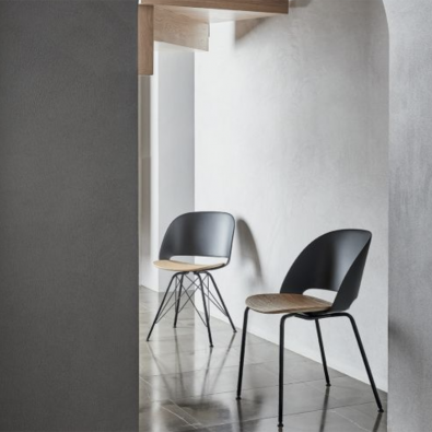 Polo chair by Bontempi in solid wood or steel