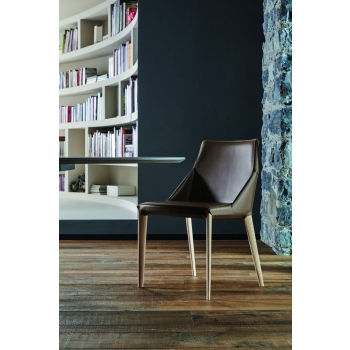 Sally chair by Bontempi with the structure entirely in lacquered steel or solid wood