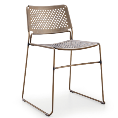 Slim SM stackable metal chair for indoor and outdoor use by Midj