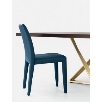 Sofia chair by Bontempi with completely covered steel structure