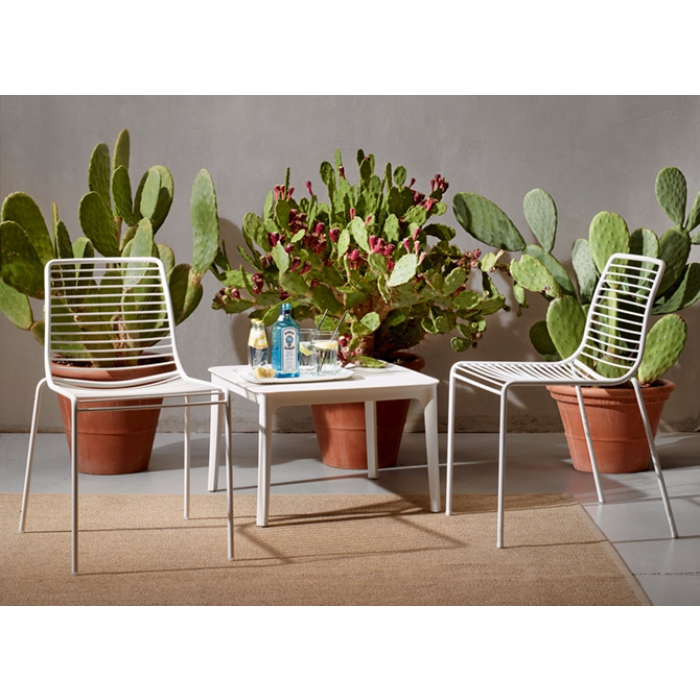 Ginevra chair with armrests in recyclable and stackable technopolymer Scab