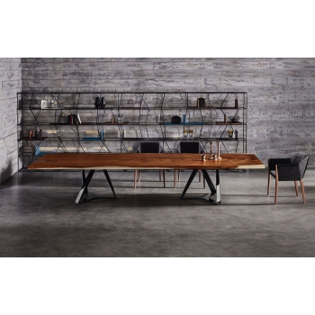 Sveva chair by Bontempi with wooden structure covered in various fabrics