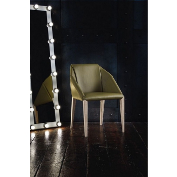 Sveva chair by Bontempi with wooden structure covered in various fabrics