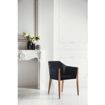 Sveva chair by Bontempi with wooden frame covered in various fabrics