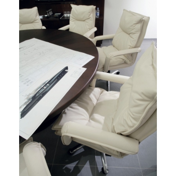 Urania chair by Olivo & Groppo, padded and upholstered, with wheels