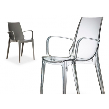 Vanity plastic chair with armrests of Scab Design