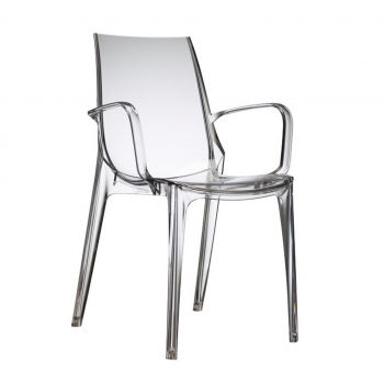 Vanity plastic chair with armrests of Scab Design