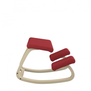 Variable Balans Chair Structure Natur Red Seat by Varier Ready for Delivery