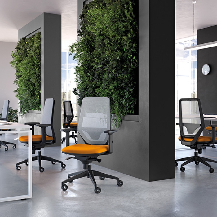 Viarte chair by Olivo & Groppo with mesh backrest