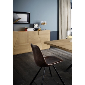 Maya chair of the Easylab line of Altacorte in brushed spruce wood