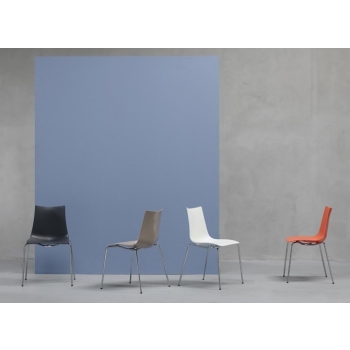 Scab Design Chair Zebra polymer with chrome frame