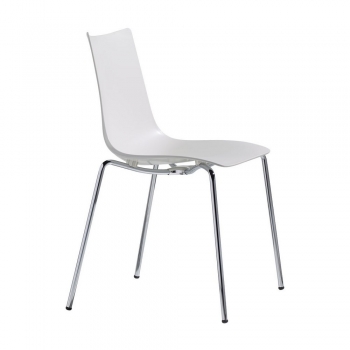 Scab Design Chair Zebra polymer with chrome frame