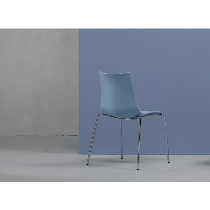 Scab Design Chair Zebra polymer with chrome frame