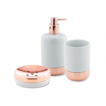 Cipì Spa bathroom set in porcelain and polished copper