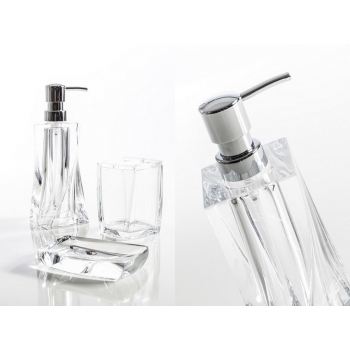 Cipì Twister bathroom set in transparent resin