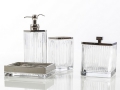 Cipì Vanity bathroom set in decorated glass and chromed metal