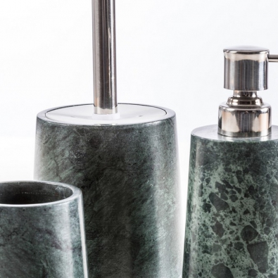 Cipì Green Bombay bathroom set in green and Calacatta marble