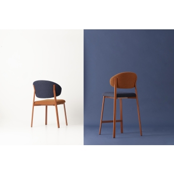 Beba Curvy Upholstered Stool by Point House