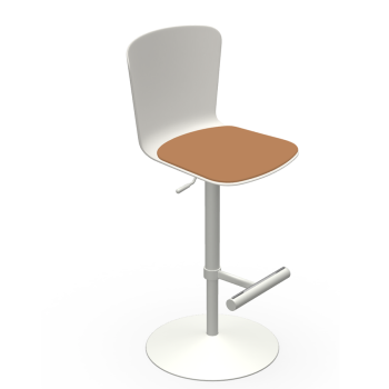 Calla stool by Midj in metal, wood or polypropylene with and without armrests, swivel and adjustable in height