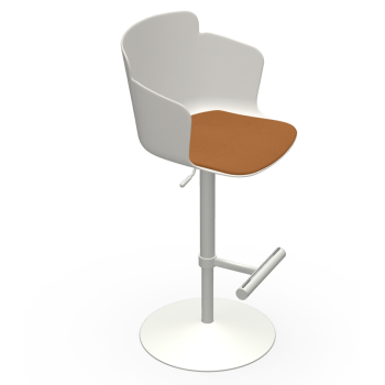 Calla S/P SG stool in polypropylene or padded, adjustable in height