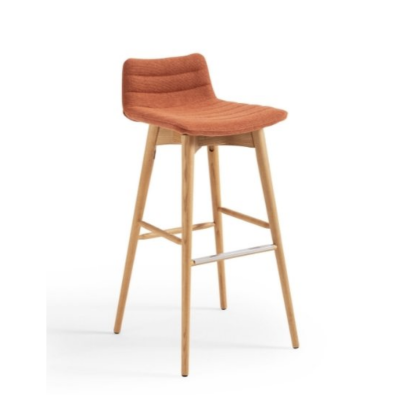 Cover LR TS stool in wood covered in fabric or leather by Midj