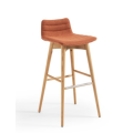 Cover LR TS stool in wood covered in fabric or leather by Midj