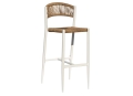 Milano white and straw bar stool by Greenwood