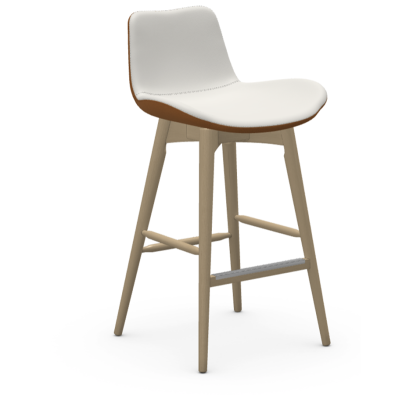 Cover LR TS stool in wood covered in fabric or leather by Midj