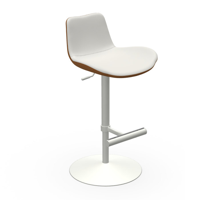 Dalia SG TS stool in swivel and adjustable metal covered in fabric or leather by Midj