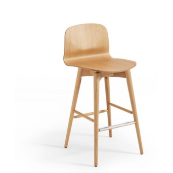 Liù stool in metal, wood, covered in fabric, leather, leather with horizontal stitching or wrinkles