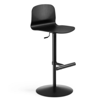 Liù stool in metal, wood, covered in fabric, leather, leather with horizontal stitching or wrinkles