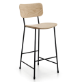 Master M LG stool in metal and wood by Midj