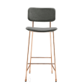Master M TS stool in metal covered in fabric or leather by Midj