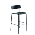 Mito M LG stool in metal and stackable wood by Midj with CATAS certification.