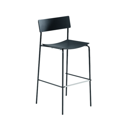 Mito SM TS-LG metal chair covered in fabric or leather and wooden back by Midj