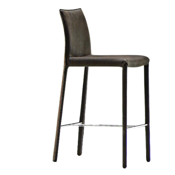 Nuvola HM TS stool in metal covered in fabric or leather by Midj